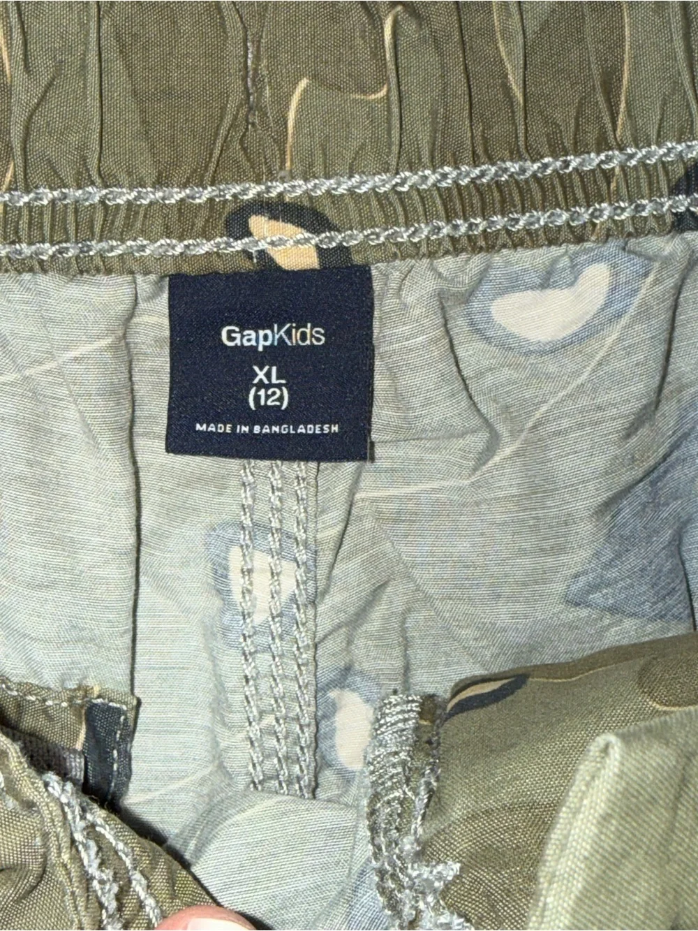 Gap Kids XL size 12 Camo Shorts Elastic Waist